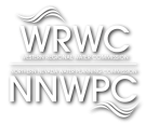 Logo for both the Western Regional Water Commission and the Northern Nevada Water Planning Commission with white text and shaded.