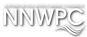 Logo in white with shaded background for the Northern Nevada Water Planning Commission
