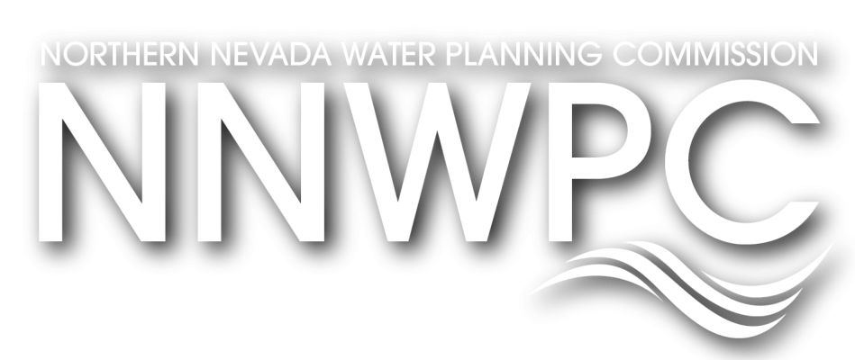 Logo in white with shaded background for the Northern Nevada Water Planning Commission